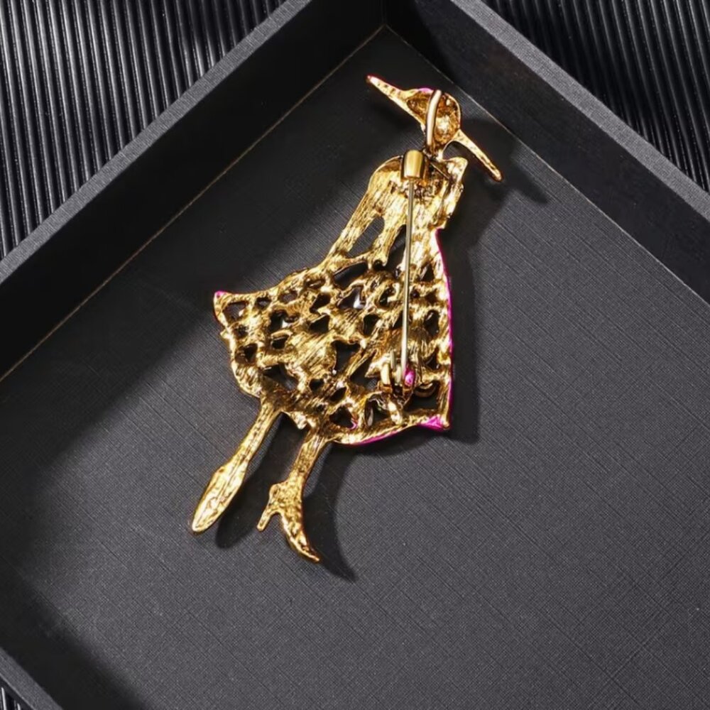 Brooch in purple and green colors, lovely fashion lady. NWT! - Picture 3 of 4